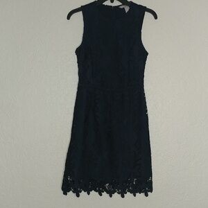 H&M Sleeveless Lace Dress Navy Blue Size XS